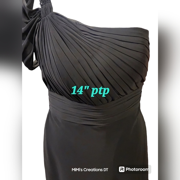 Bari Jay Black One Strap Bridesmaid/Prom Evening Gown - Picture 3 of 9